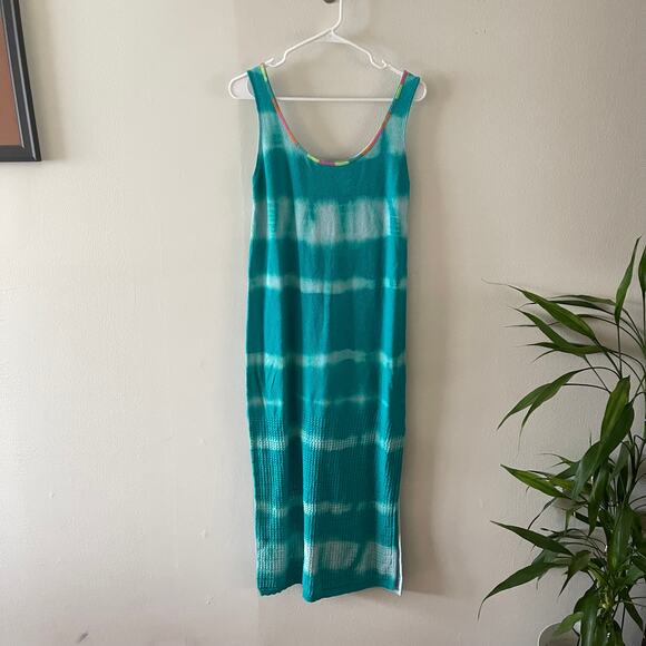 Lisa Todd Tank Dress Womens Small Beach Bound Tie Dye Woven Side Split Maxi - Picture 2 of 8